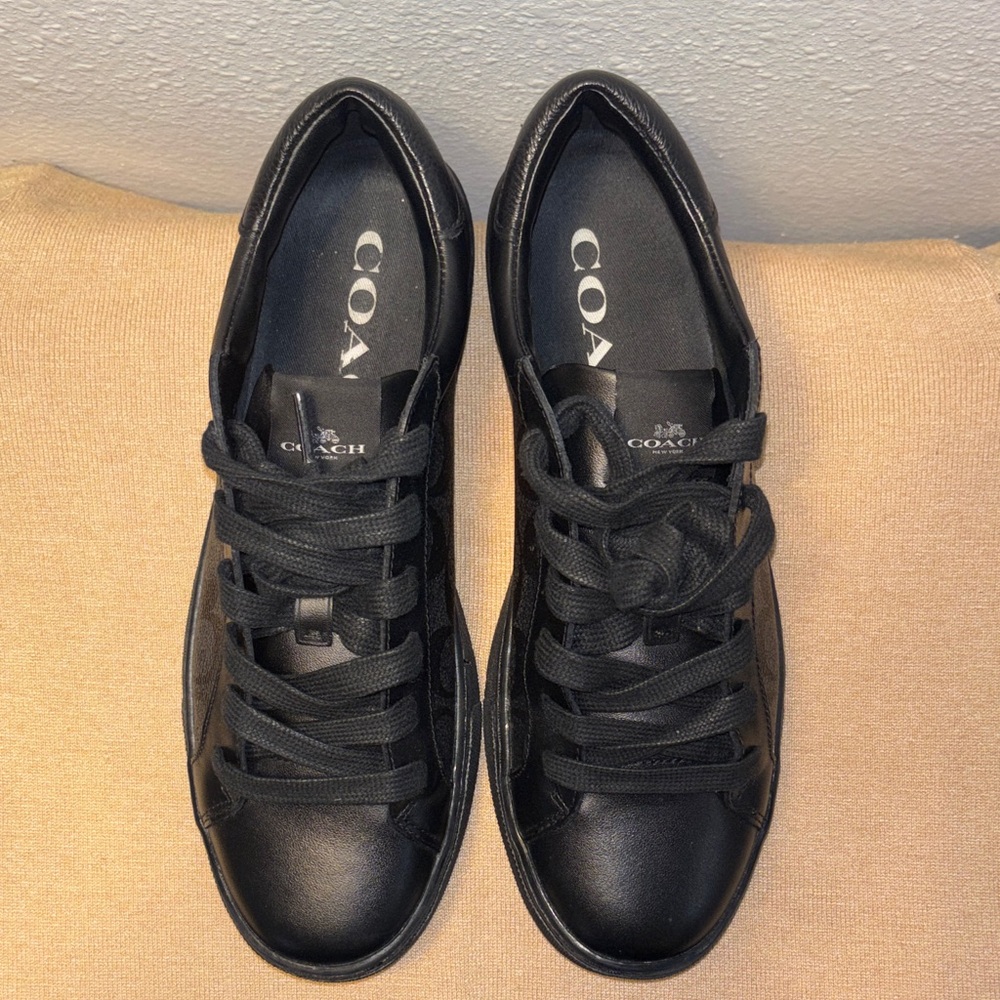 COACH Men's High Line Signature Logo Coated Canvas Sneakers - Picture 5 of 7
